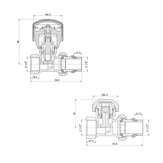 Комплект кранов радиаторных Thermo Alliance Standart 1/2"ВН прямой TAS230W15 купить в САНН Одесса, изображение 2