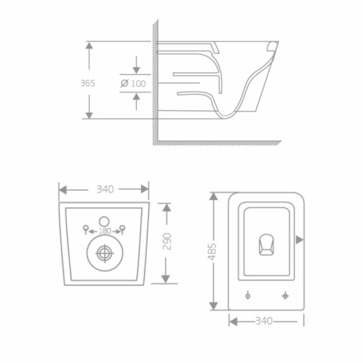 Унитаз подвесной Crow Rimless 485х340х330 мм, White, с сиденьем Slim Duroplast/ Soft-close/ Quick Release QT05335171RW Qtap купить в САНН Одесса, изображение 2
