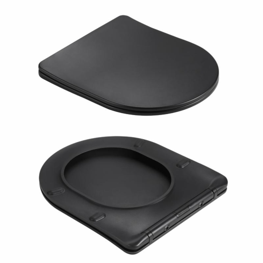 Унитаз подвесной Qtap Jay Ultra Quiet 485х360х320 мм, Matt Black, сиденьем Slim Duroplast/ Soft-close/ Quick Relase QT07335177MB купить в САНН Одесса, изображение 8