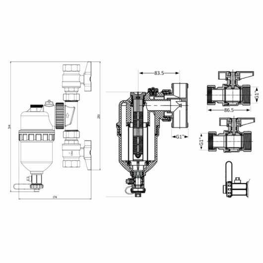 Фильтр-дешламатор Thermo Alliance Forte 1", поворотный (магнитный шламоуловитель) TAF400G25 купить в САНН Одесса, изображение 2
