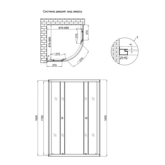 Душевая кабина Lidz Latwa SC90x90.SAT.LOW.DGR, стекло темное тонированное 4 мм без поддона купить в САНН Одесса, изображение 2
