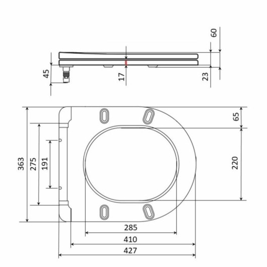 Qtap Сидіння для унітаза (Robin 490, Scorpio 490) 430x363x60 мм, White, з мікроліфтом, Slim Duroplast, MagLock QTSC179W48915 купити в САНН Одеса, зображення 2