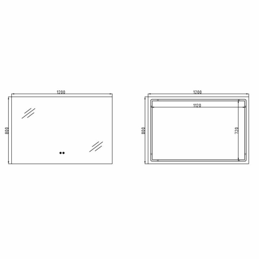 Зеркало Qtap Taurus (TA1) 1200×800 мм с LED-подсветкой Touch, с антизапотеванием, с диммером, рег. темп. цвета (3000-6500K) QTTAU120080048958 купить в САНН Одесса, изображение 2