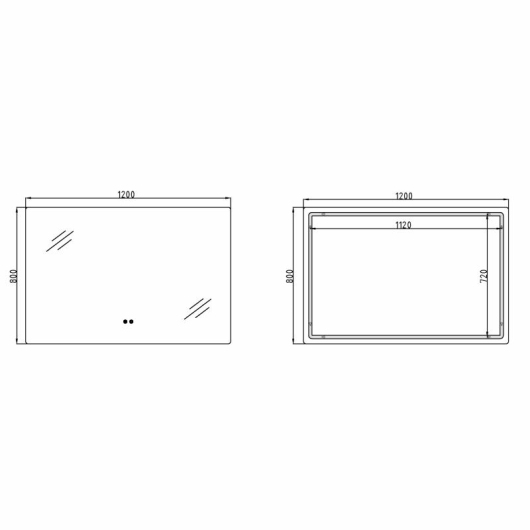 Зеркало Qtap Taurus (TA2) 1200×800 мм с LED-подсветкой Touch, с антизапотеванием, с диммером, рег. темп. цвета (3000-6500K) QTTAU120080048960 купить в САНН Одесса, изображение 2