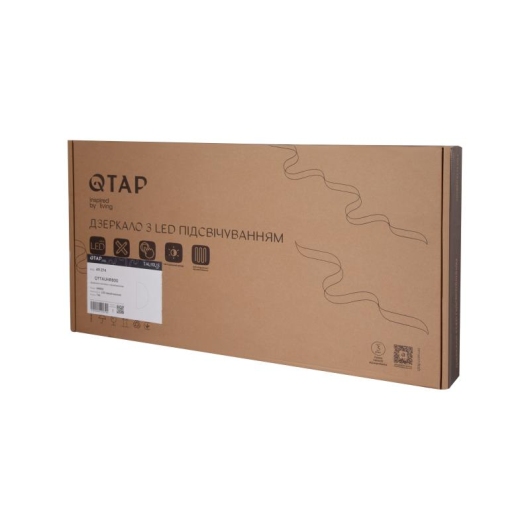 Зеркало Qtap Taurus HR800 с LED-подсветкой Touch, с антизапотеванием, с диммером, рег. темп. цвета (3000-6500K) QTTAUHR800 купить в САНН Одесса, изображение 12