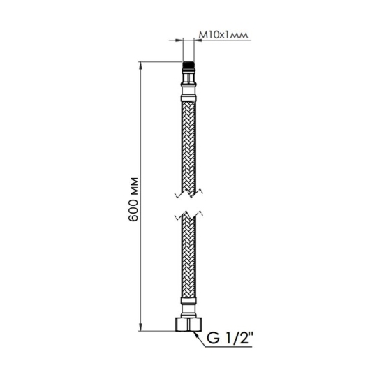 Гибкая подводка для смесителя Thermo Alliance Forte М10 60 см TAF387W60 купить в САНН Одесса, изображение 2