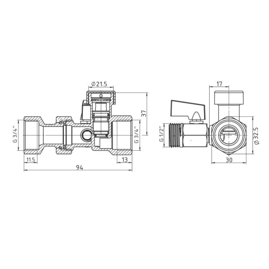 Thermo Alliance Forte Клапан для подключения расширительного бака 3/4" TAF912W20 купить в САНН Одесса, изображение 2