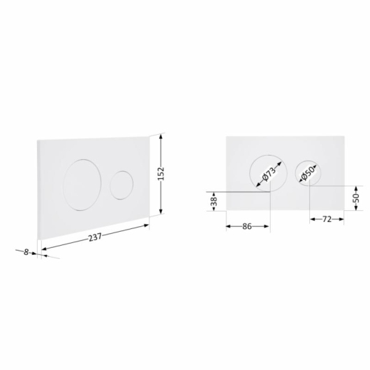 Клавиша смыва Qtap Standard 152x236x28 мм, White, круглая QTSTD164W49468 купить в САНН Одесса, изображение 2