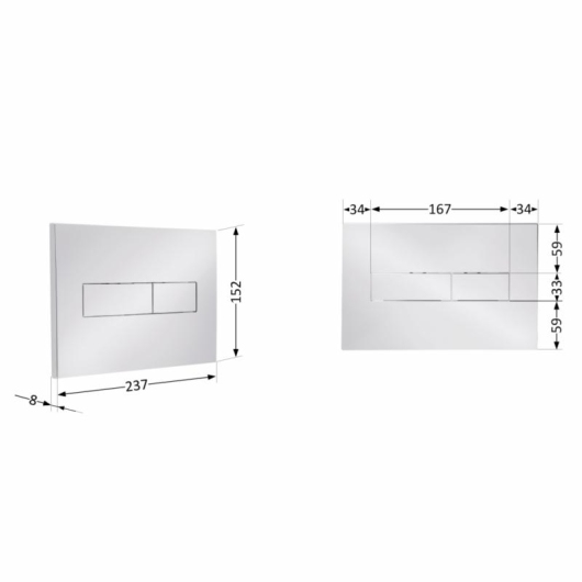 Клавиша смыва Qtap Standard 152x236x28 мм, Chrome, линейная QTSTD164CRM49472 купить в САНН Одесса, изображение 2