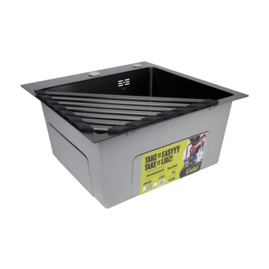 Сушилка на кухонную мойку угловая Lidz Acsis LA20 Black, плоска основа, для посуды 477х198 мм LDACSLA20BLM49773 купить в САНН Одесса, изображение 5