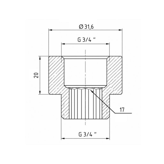 Удлинитель хром. 3/4 х 20 "Icma" №19 купить в САНН Одесса, изображение 2