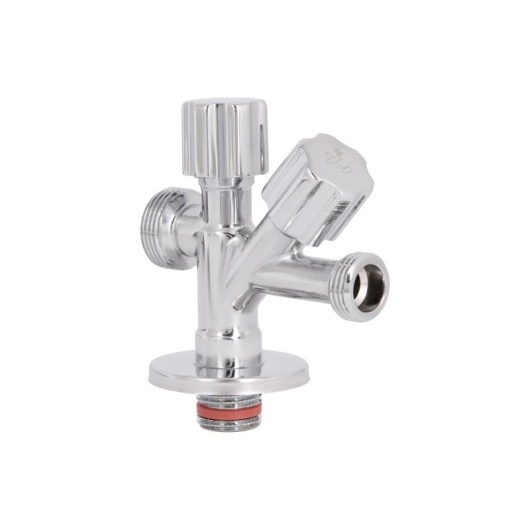 Кран угловой Thermo Alliance Forte двойной вентельный 1/2"Н х 1/2"Н х 3/4"Н, хром TAF187W151520 купить в САНН Одесса, изображение 3