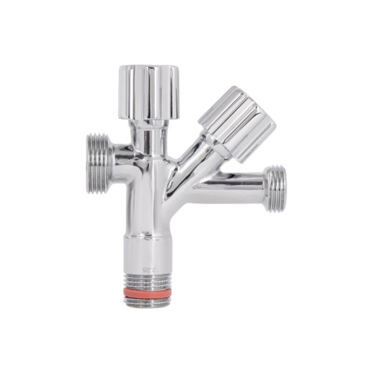 Кран угловой Thermo Alliance Forte двойной вентельный 1/2"Н х 1/2"Н х 3/4"Н, хром TAF187W151520 купить в САНН Одесса, изображение 5