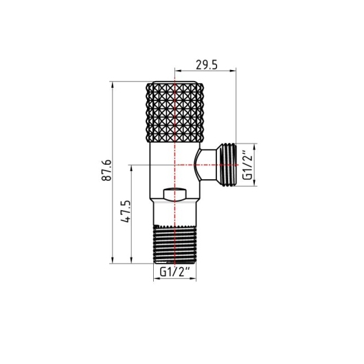 Комплект угловых кранов (круг, красный+синий) Thermo Alliance Standart 1/2"НН, нерж, хром, керам. букса TAS350W1515RB купить в САНН Одесса, изображение 2