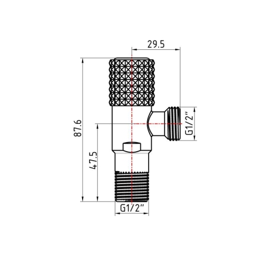 Комплект угловых кранов Thermo Alliance Standart (круг, белый) 1/2"НН, нерж, хром, керам. букса TAS350W1515W купить в САНН Одесса, изображение 2