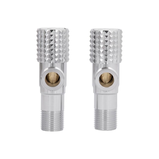 Комплект угловых кранов Thermo Alliance Standart (круг, белый) 1/2"НН, нерж, хром, керам. букса TAS350W1515W купить в САНН Одесса, изображение 4