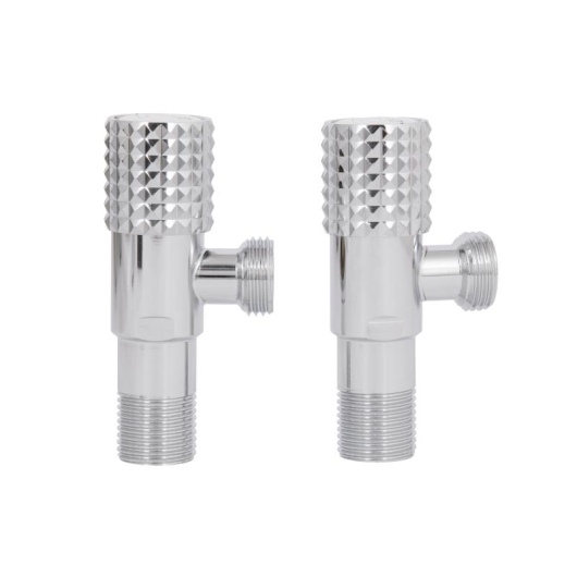 Комплект угловых кранов Thermo Alliance Standart (круг, белый) 1/2"НН, нерж, хром, керам. букса TAS350W1515W купить в САНН Одесса, изображение 5