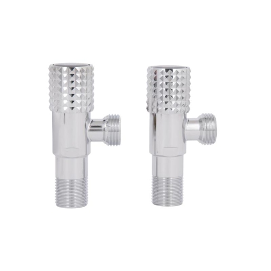 Комплект угловых кранов Thermo Alliance Standart (круг, черный) 1/2"НН, нерж, хром, керам. букса TAS350W1515B купить в САНН Одесса, изображение 5