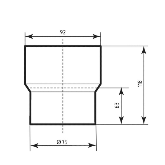 Переход чугун-пластик Ostendorf-OSMA HT-System PLUS d75 купить в САНН Одесса, изображение 2