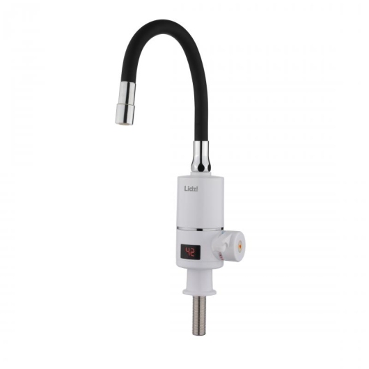 Проточный кран-водонагреватель с гибким изливом для кухни Lidz Warm 065 LDWAR065BLA49095 White/Black купить в САНН Одесса, изображение 3