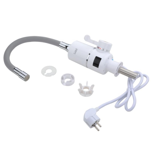 Проточный кран-водонагреватель с гибким изливом для кухни Lidz Warm 065 LDWAR065GRE49096 White/Grey купить в САНН Одесса, изображение 7