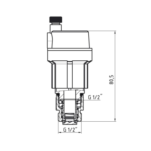Воздухоотводчик Thermo Alliance Forte 1/2"Н латунный, никел., c клапаном TAF28015 купить в САНН Одесса, изображение 2
