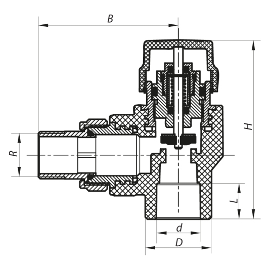 Кран термостатический угловой PPR 25x3/4 Koer K0150.PRO (KP0190) купить в САНН Одесса