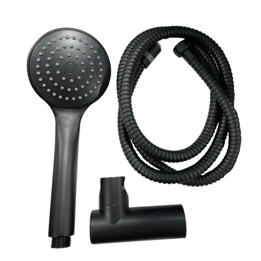 Душевой набор (шланг, лейка, кронштейн) Haiba SET-08 Black (HB3984) купить в САНН Одесса