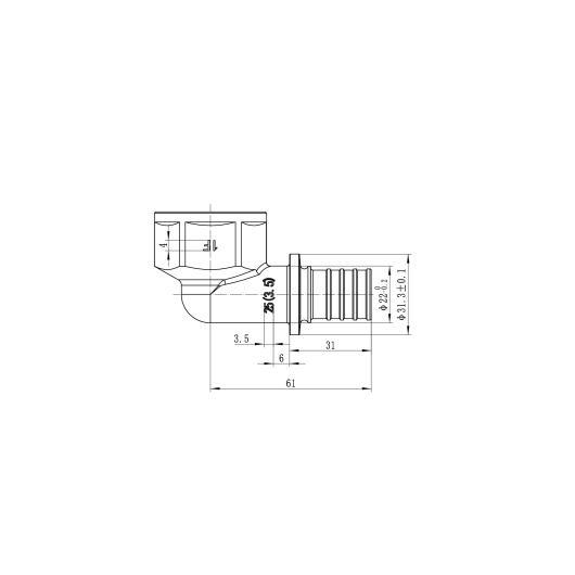 Уголок переходной с ВР Koer KA.L10F-25 - 25(3.5mm) x 1"F (KR4879) купить в САНН Одесса, изображение 3