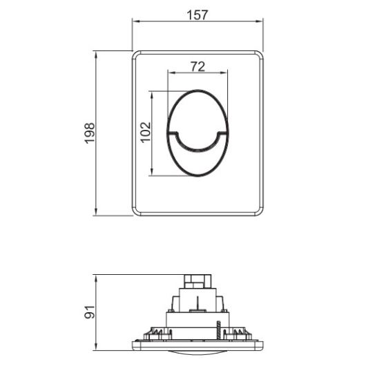 Панель смыва KOER KT-0606-05 157x198x3mm пластиковая, кнопка округленная (цвет черный матовый) (KR5343) купить в САНН Одесса, изображение 4