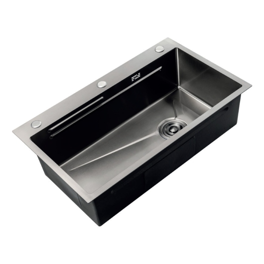Мойка Zerix ZH6845-SET-05 NANO-BLACK (3.0/0.8) с нерж. стали, комплект (графит) (ZM5579) купить в САНН Одесса, изображение 2