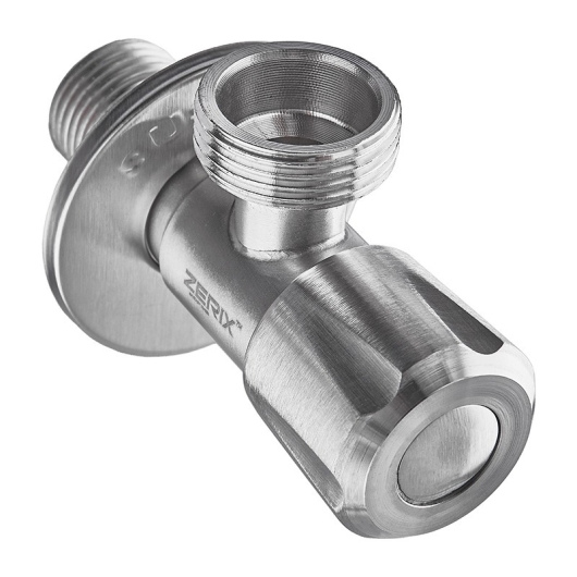 Кран для подключ. сантехприборов Zerix VAL-05-1/2x3/4 с нерж. ст.SUS304 (ZX4801) купить в САНН Одесса