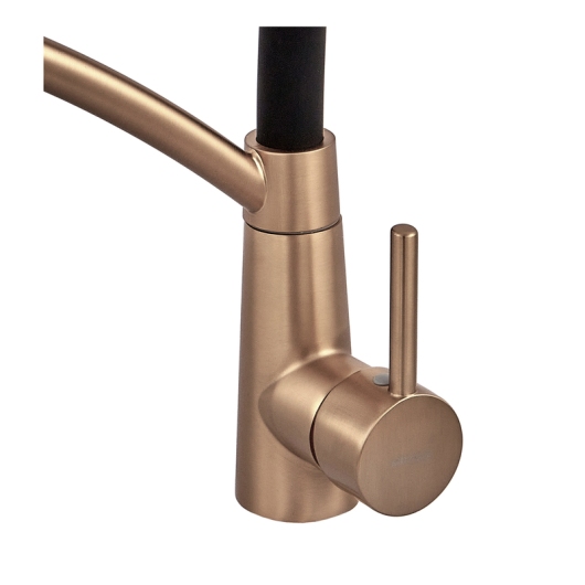 Смеситель для кухни MIXXUS PREMIUM ROSSI 017 BRUSHED GOLD REFL.BLACK (Цвет матовое золото+силик. излив черный) (MP6723) купить в САНН Одесса, изображение 2