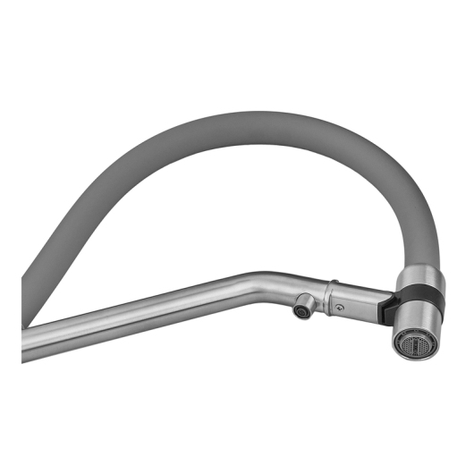 Смеситель для кухни ZERIX MAG-021 REFL.GRAY с силиконовым изливом, из нерж.стали SUS304 с выходом для питьевой воды (излив серый) (ZX6004) купить в САНН Одесса, изображение 2