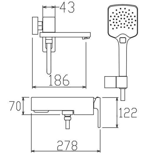 Смеситель для ванны с коротким изливом KOER KB-41009-04 (Цвет хром+белый) (KR5985) купить в САНН Одесса, изображение 4