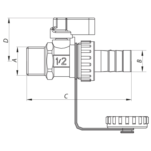 Кран дренажный 1/2'' Koer KR.1037 (KR2672) купить в САНН Одесса
