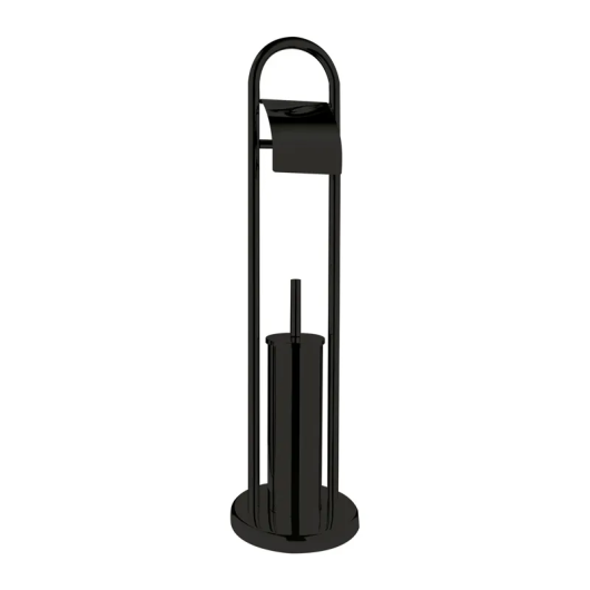 Йоржик для унітазу + паперотримач підлоговий ZERIX KIT-ME04 BLACK (колір чорний) (ZX4644) купить в САНН Одесса