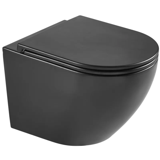 Унітаз підвісний Mixxus Premium Ellipse-0303-R Black 520x365x360mm, система змиву RIMLESS (MP6464) купить в САНН Одесса, изображение 3