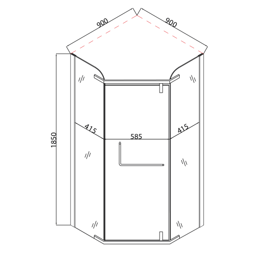 Душевая кабина без поддона MIXXUS LINES SC01-90x90x185-TR CHROME прозрачное стекло 6мм (MI6915) купить в САНН Одесса