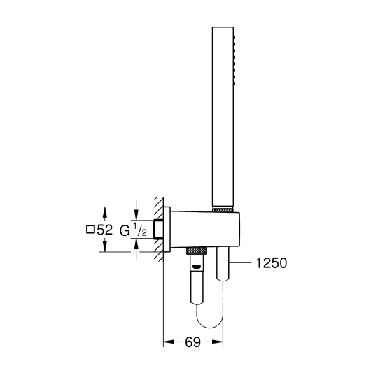 Душевой набор с держателем для скрытого монтажа Grohe Euphoria Cube (26405000) купить в САНН Одесса
