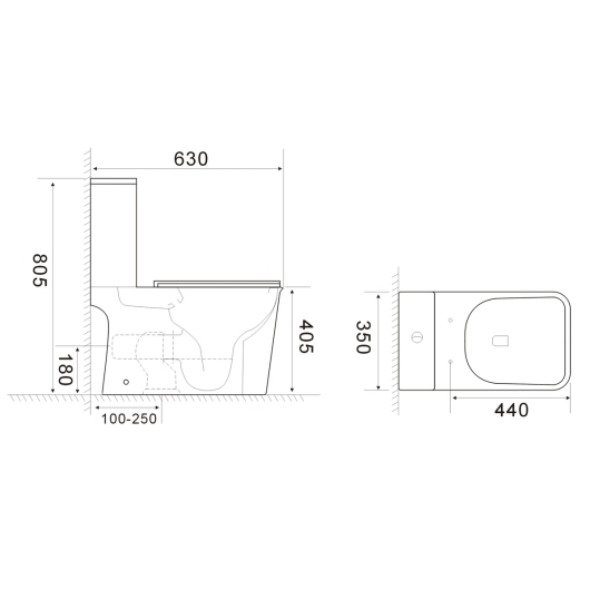 Чаша унитаза-компакта без сиденья MIXXUS WAVE-0404-R BOWL 405x350x630 система смыва RIMLESS (MI8362) купить в САНН Одесса