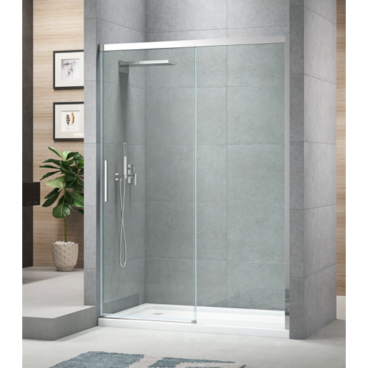 Дверь в нишу раздвижная KOER SR SD05-140x200-TR-01 прозрачное стекло EASY CLEAN 6мм хром (KR5406) купить в САНН Одесса