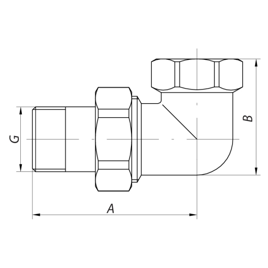 Сгон американка (хром) 1" угловой Koer KR.342.chr (KR2707) купить в САНН Одесса