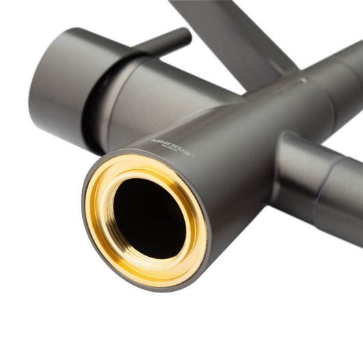 Смеситель для кухни MIXXUS PREMIUM MAGNET 021 GRAPHITE REFL.BLACK с гибким изливом с выходом для питьевой воды (Цвет графит+излив черный) (MI6975) купить в САНН Одесса, изображение 2