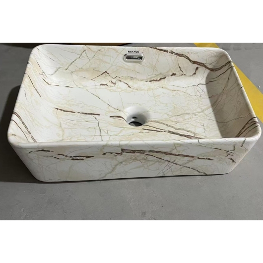 Раковина накладная MIXXUS PREMIUM QUADRO-0208 MARBLE 480х315х140mm (перелив) (MP6518) купить в САНН Одесса, изображение 3