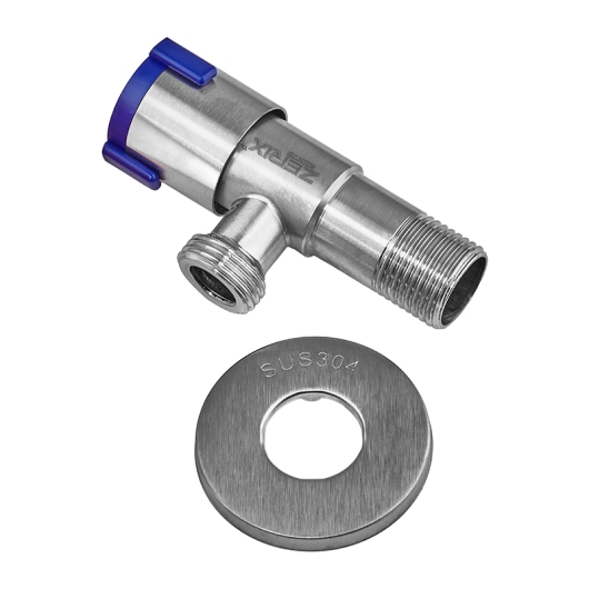 Кран для подключения сантехприборов Zerix VAL-06-1/2x1/2 из нерж.стали SUS304 (синий) (ZX5099) купить в САНН Одесса, изображение 2