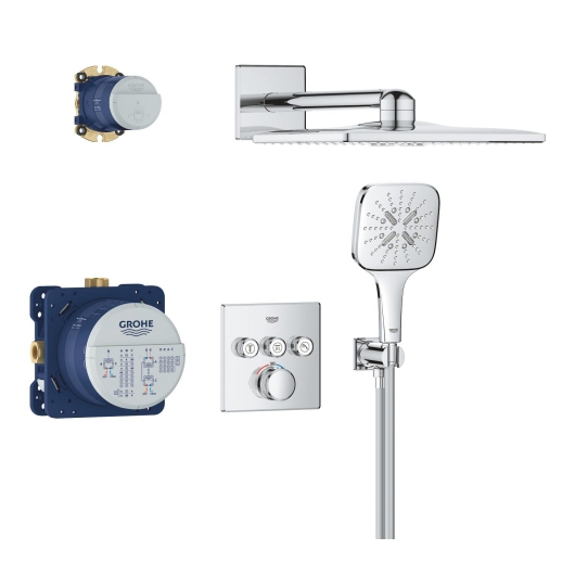 Душевая система скрытого монтажа на 3 выхода с термостатом Grohe Grohtherm SmartControl (34864000) купить в САНН Одесса, изображение 2