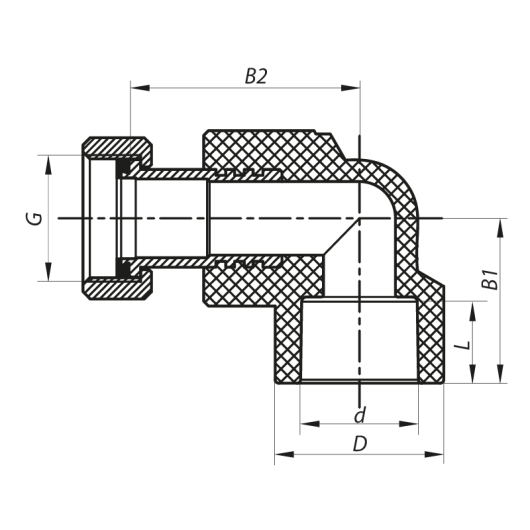 Угол с накидной гайкой 20x1/2F PPR Koer K0144.PRO (KP0182) купить в САНН Одесса