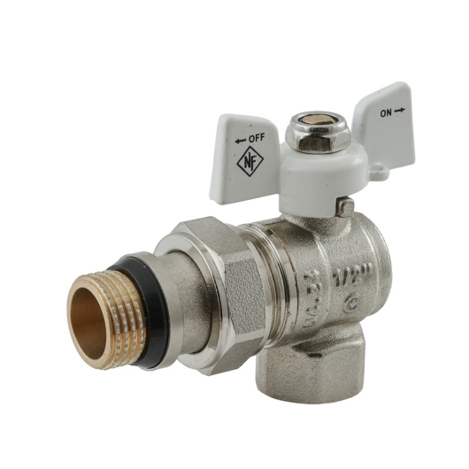 Кран шаровой с американкой Nolf classic NFC.983-06-1/2" FM ГШБ WHITE угловой "антипротечка" (NF3162) купить в САНН Одесса