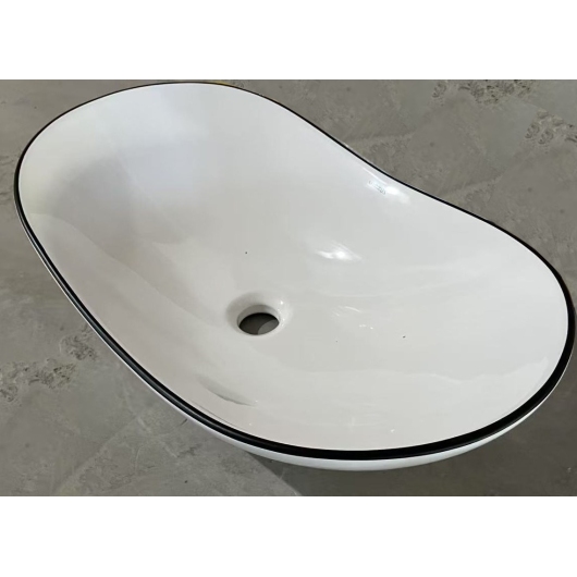 Раковина накладная MIXXUS PREMIUM WAVE-0105 EDGE BLACK 620х360х160mm (MP6556) купить в САНН Одесса